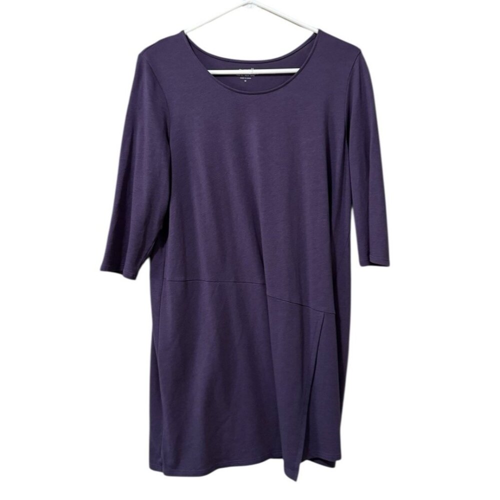 Pure Jill J Jill Wrap Tunic Top‎ Women Size Medium Purple Asymmetrical Stretch
